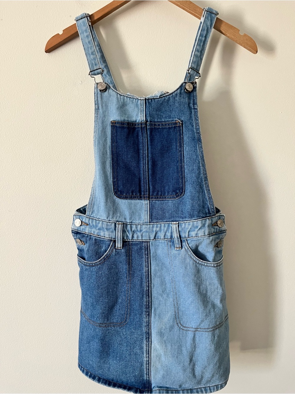 PacSun Mixed Denim Bib Overall Skirt Dress